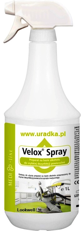 Velox spray preparat do szybkiej dezynfekcji powierzchni 1000ml + pompka gratis
