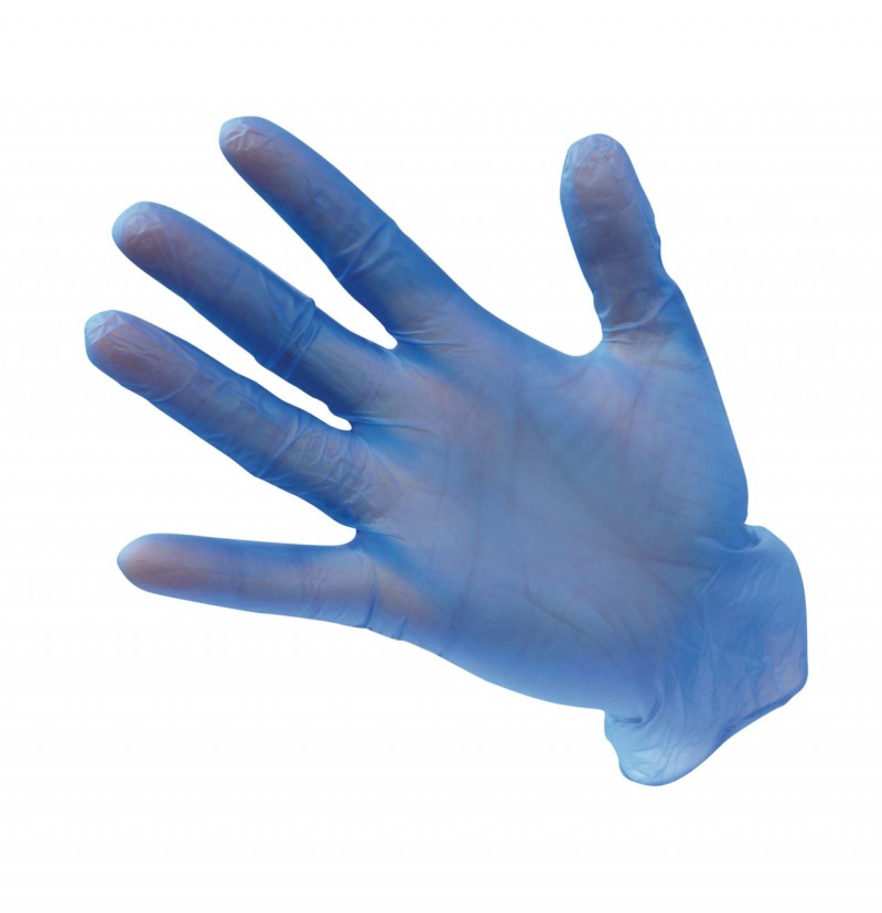 Rękawice lekko pudrowane winylowe niebieskie XS opakowanie 100szt