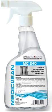 Mediclean MC240 preparat do czyszczenia stali nierdzewnej aluminium 500ml