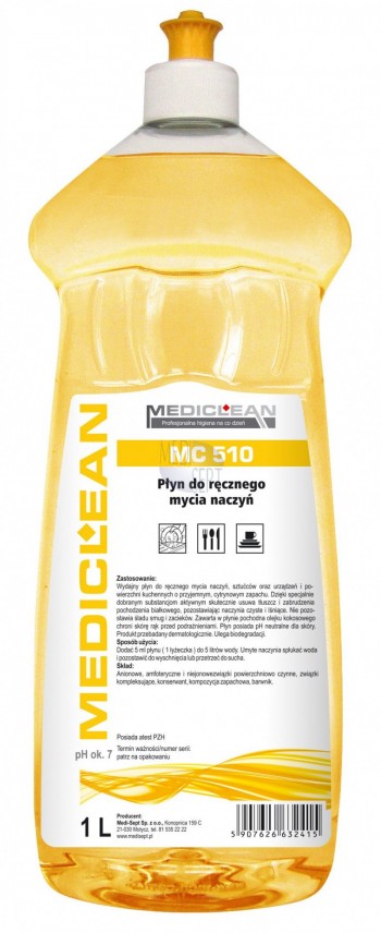 Mediclean MC510 płyn do naczyń wystarczy na 200 myć 1000ml