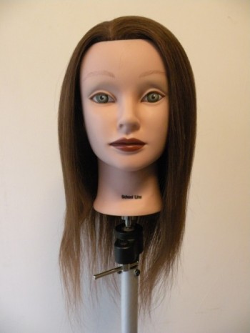 Główka fryzjerska naturalny gęsty włos 40cm damska NIKA jasny brąz