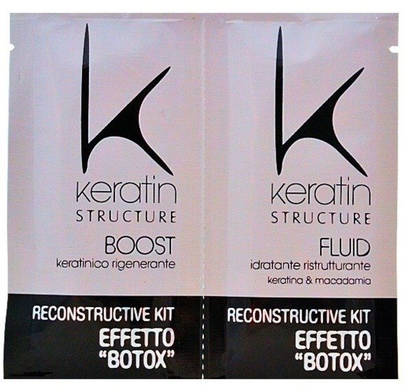 10szt Keratin BOOST + FLUID kuracja keratynowa z efektem botoksu 2x12ml