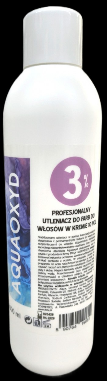 Itely Aquaoxyd woda utleniona w kremie do farb i rozjaśniaczy 3% 1000ml