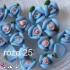 Evershine ceramiczne ozdoby 3D niebieskie jasne róże